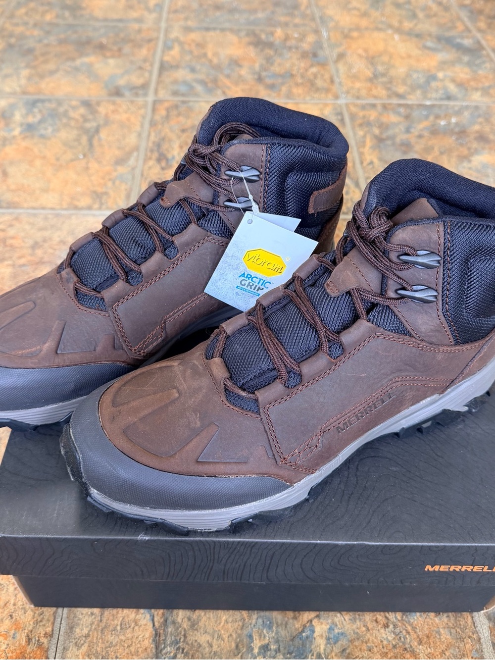 Merrell Men’s Coldpack Ice+ Mid Polar Waterproof Hiking Shoes New Clay
